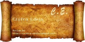 Czifra Edvin névjegykártya